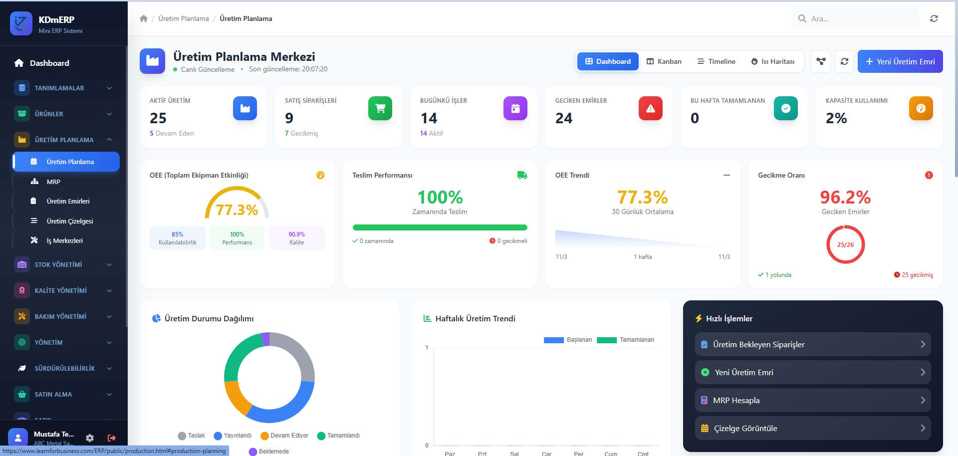 Üretim Planlama Merkezi